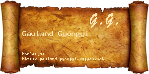 Gauland Gyöngyi névjegykártya